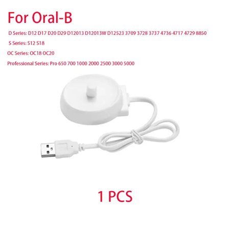 För Oral B Series D12 D20 D16 USB Tandborste Laddningsställ 3757 Reseladdare Docka USB Elektrisk Tandborste Laddningsbas