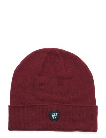 Vin Patch Beanie Accessories Headwear Beanies Burgunder Double A By Wood Wood*Betinget Tilbud