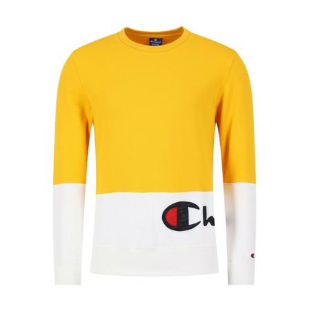 Champion, Sweat Colorblock in Coton Geel, Heren, Maat:S,Katoen