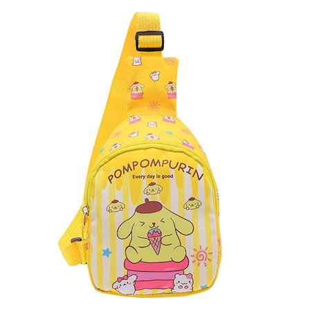 Sanrio Anime Sling Bag Cinnamoroll Kuromi Kt My Melody Pc Design Fancy Pack Kawaii Chest Bag(Gul)