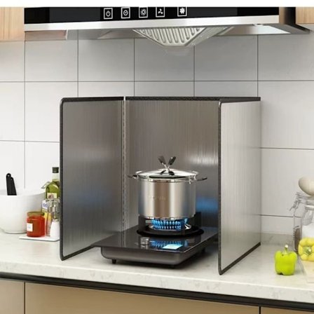 Vikbart stänkskydd i rostfritt stål – Köksstänkskydd för spis, lätt att rengöra