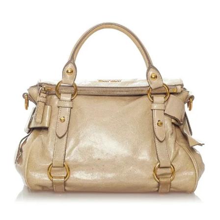Miu Miu Pre-owned, Pre-owned Leather shoulder-bags Beige, Dames, Maat:ONE Size