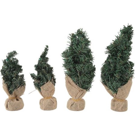 Realistisk juletre, 4 stk. for håndverksutstillinger, utstillingsvinduer, feriesteder
