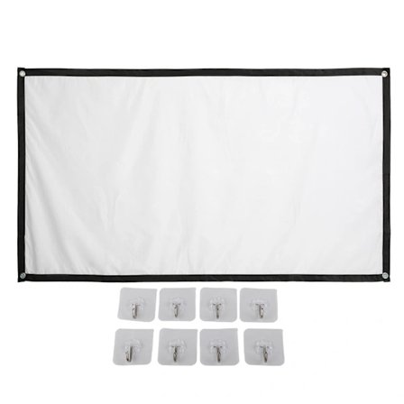 Projektorduk 100 tommer HD Rynkefri Sammenfoldelig Bærbar Projektionsskærm med Kroge til Hjemmekontor