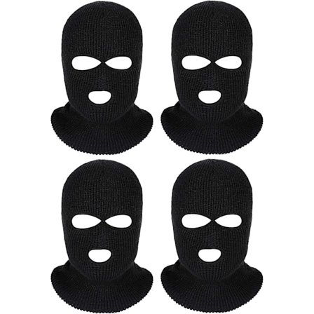 4 stk 3-hull full face skimaske vinterlue varm strikket full face
