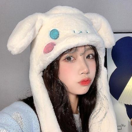 Søt Sanrio-lue Cinnamoroll-tilbehør Kawaii Hold deg varm Tykk plysjlue Ører beveger seg Anime Myke leker for jenter Gave Respektert-WELLNGS 5