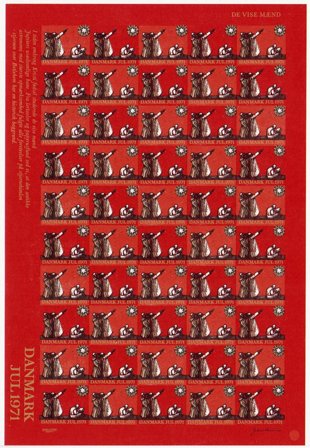 Danmark - Julemærkeark 1971 - Utakket - Ubrugt eller foldet