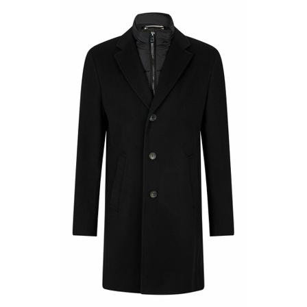 Hugo Boss Single-Breasted Coats Sort, Herre Uldfrakker