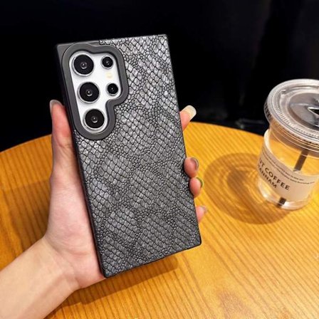 Etui til Samsung S25ULTRA lær magnetisk grå lær magnetisk sterk magnetisk