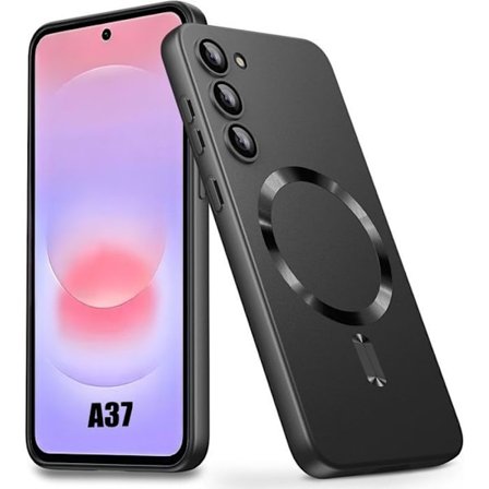 Cover til Samsung Galaxy A37 5G, Silikone Anti-Ridser Stødabsorberende med Magnetisk Ring - Sort