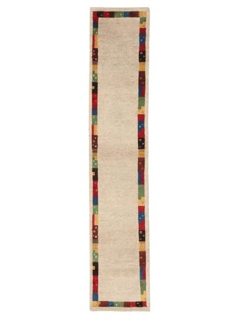 Gabbeh Indiaas Fine Vloerkleed Handgeknoopt 78X407 Tapijtloper Oranje/Beige India