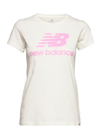 Nb Essentials Stacked Logo Tee T-shirts & Tops Short-sleeved Vit New Balance