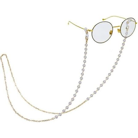 1 Pack Eyeglass Chain Women's Eyeglass Chain Eyewear Chain, Gold Simple Beaded Sunglasses Chain