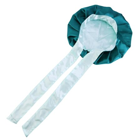 Blått hull - Dusjhette for kvinner og jenter, gjenbrukbar, overdimensjonert, vaskbar, søt og myk, nytt kvinnelig dobbelt farge sovehodebånd Bue rund 