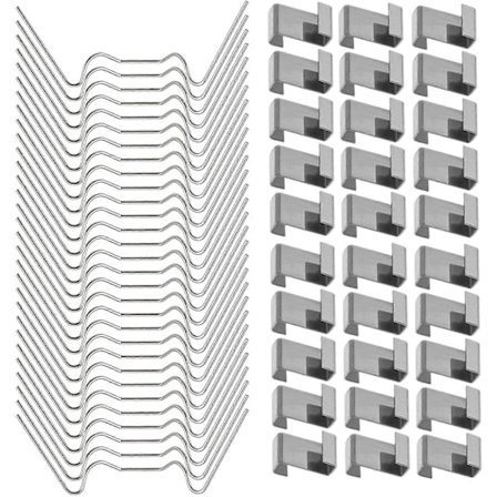 100 kpl kasvihuoneklipsejä lasille, lasilevyjen kiinnitysklipsit (50 kasvihuoneen lasitus W-lankaklipsiä & 50 kasvihuoneen lasitus Z-klipsiä)