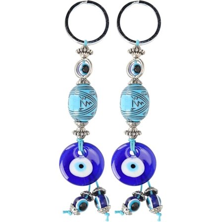 2 kpl paha silmä avaimenperä sininen turkkilainen lasi amulettikoru riipushelmet avaimenperä korut