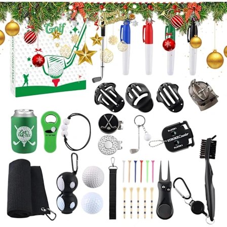 Golf Adventskalendrar 2025, 24 Dagars Golf Julkalender, Julnedräkning Golfpresent för Entusiaster