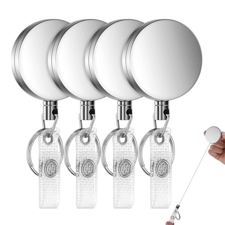 4 stk. robuste, indtrækkelige badgeholder-ruller