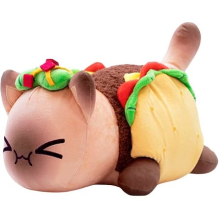 Udstoppede Kat Plysdyr Aphmau Meemeows Kat Blødt Legetøj, Kat Mjav Mjav Blød Plys Donut Kat Plysdukke (Taco Kat, 24,99 cm)
