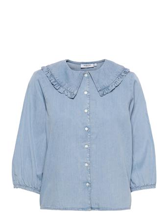 Flikka Jaina 3/4 Shirt Blue MOSS COPENHAGEN
