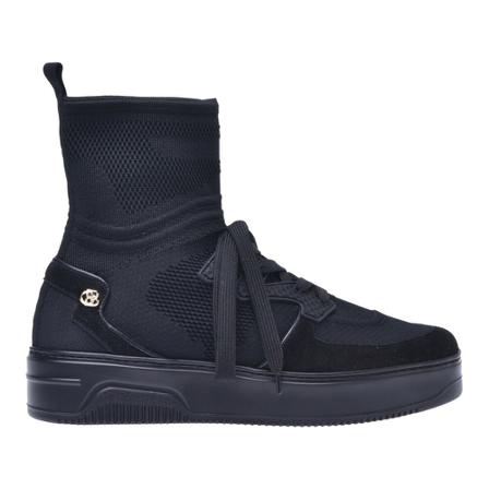 Baldinini High-Topp trainers in black stretch fabric svart, Dam, Dam, Storlek: 39 EU