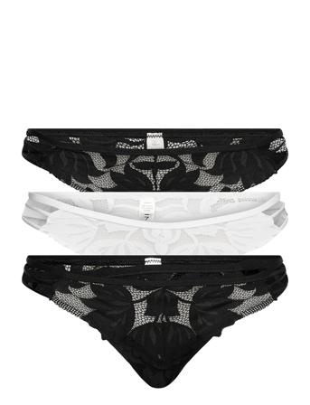 Brief 3 P Brazilian Tanga Flo Lingerie Panties Brazilian Panties Sort Lindex