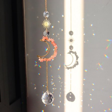 Crystal Sun Catcher riippuva valosieppari PUNAINEN