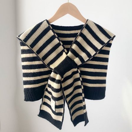 Strik sjal falsk krave SORT