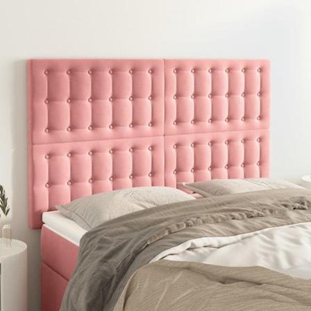 Vidaxl Huvudgavlar 4 St Rosa 72x5x78/88 Cm Sammet Rosa