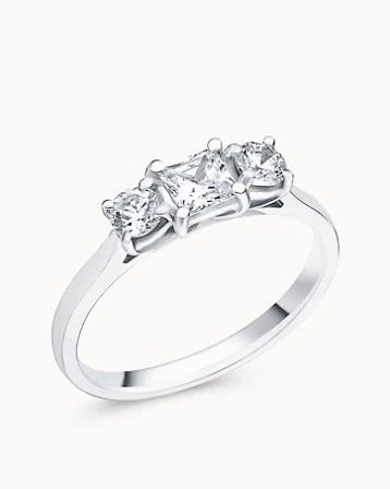 Trestensring Elizabeth 18K Hvitt Gull - Forlovelsesringer & Gifteringer hos Vanbruun