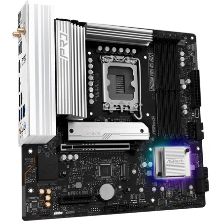 ASRock B860M Pro RS WiFi Hovedkort LGA 1851, micro ATX, B860, DDR5, 1x PCIe 5.0, 3x M.2