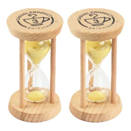 2 stk Dekorative Sandklokke Barn Tannpuss Timeglass Sandglass Leke Gul 10X5cm Yellow 10X5cm