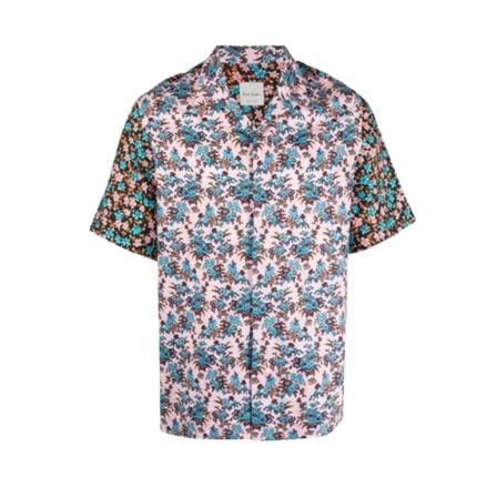 Paul Smith, Print Short-Sleeve Shirt Niebieski, Mężczyzna, Rozmiar: M
