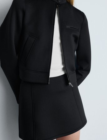 Mango Mid-Rise Mini-Skirt - Black - S