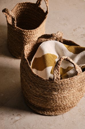 Jotex - Oppbevaringskurv 2-pk Jute Natur CLAIR - Kjøp Entrémøbler hos Jotex