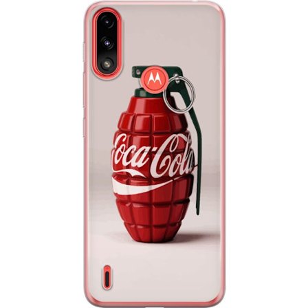 Kompatibelt Mobildeksel til Motorola Motorola Moto E7 Power Kunstnerisk illustrasjon av Coca Cola granateple i rødt og grønt, pop art inspirert moti