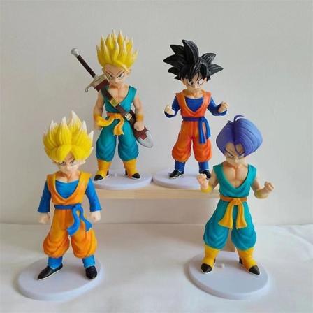 4 stk./sæt Dragon Ball Z Action Figure Legetøj Son Goku Trunks Samling Model Ornamenter Børn Voksne Anime Fans Gave 2023