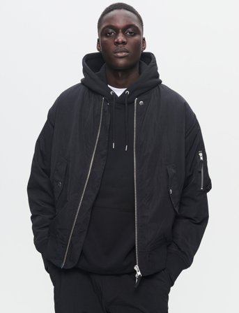 WOOD WOOD Wwaki Tonal Bomber - Black - M