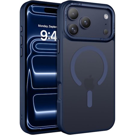 iPhone 17 Pro Max Skal - Magsafe Frostat Skal – Mörkblå