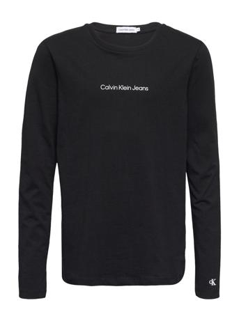 Ckj Logo Ls T-Shirt T-shirts Long-sleeved T-shirts Musta Calvin Klein
