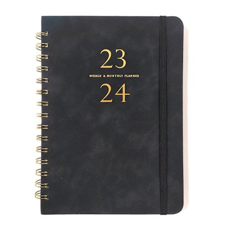 2024 Dagsbog Dagbog Ugeplanlægger SORT