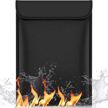 Brandhæmmende taske (størrelse 15 X11 vandafvisende) - Brandhæmmende dokumenttaske med sikker lynlåslukning til værdigenstande - Nem opbevaring og 