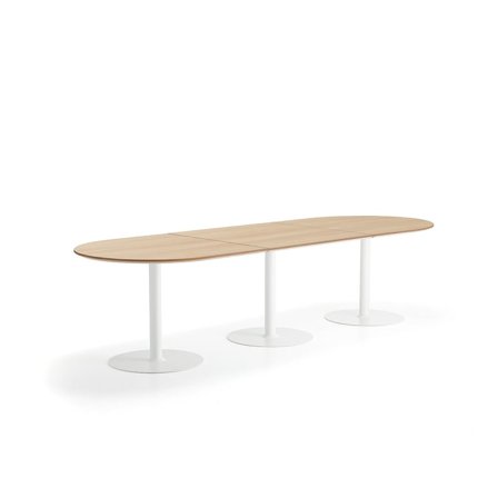 Bord METRIC, oval, 3000x1000x720 mm, vit/ek