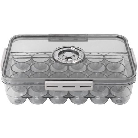 24 Gitter Æg Opbevaringsboks Transparent Ægbeholder til Køleskab Æg Organizer Holder Mad Opbevaring Køkken Grå