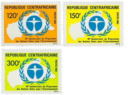 Centralafrika - YT 541-43 - Postfrisk