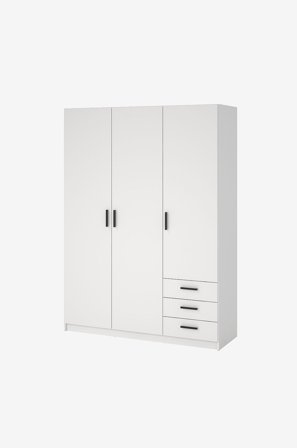 Tvilum - Sprint Garderob med 3 dörrar + 3 lådor - Paket - Vit - Garderober - Från Homeroom