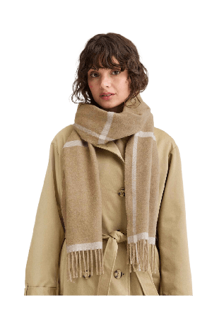 Newhouse Flauto Checked Scarf Halsdukar & scarves Dam Beige ONESIZE