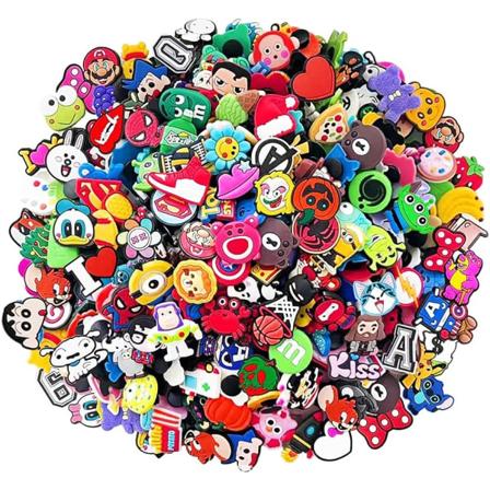 100 stk. skosjarm, skosjarm, animert smykker DIY skodekorasjon, PVC skosjarmtilbehør, skosjarm til Croc-sko, bursdagsfestgave