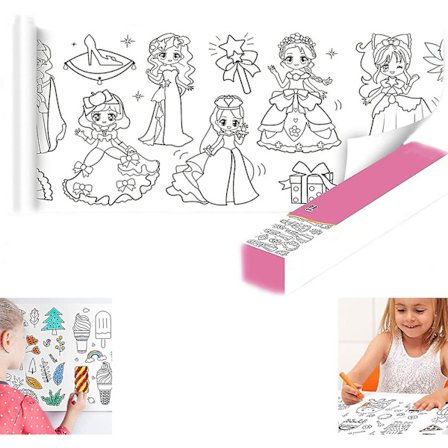 Rullpapper för barn att rita på, Färgpappersrulle för barn, Klibbiga färgfylla pappersrulle väggfärgning klistermärken Niuniu