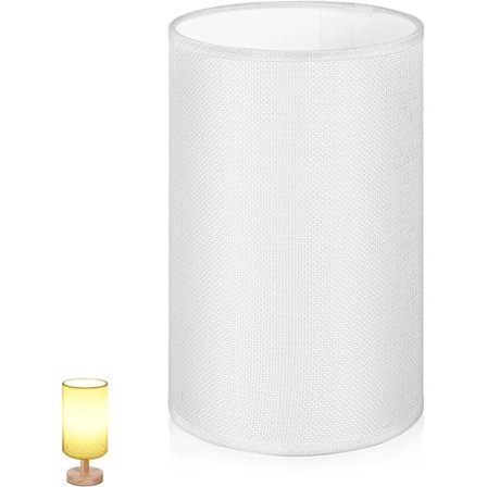 Hvid lampeskærm - Lille lampeskærm i linnedstof E27 lampeskærme til bordlamper, gulvlamper, sengebordslampe, væg